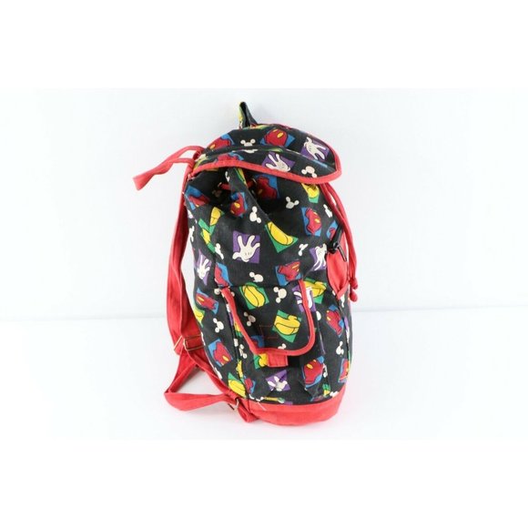Vintage 90s Disney Mickey Mouse All Over Print Top Loader Backpack Bag Rucksack main image 5
